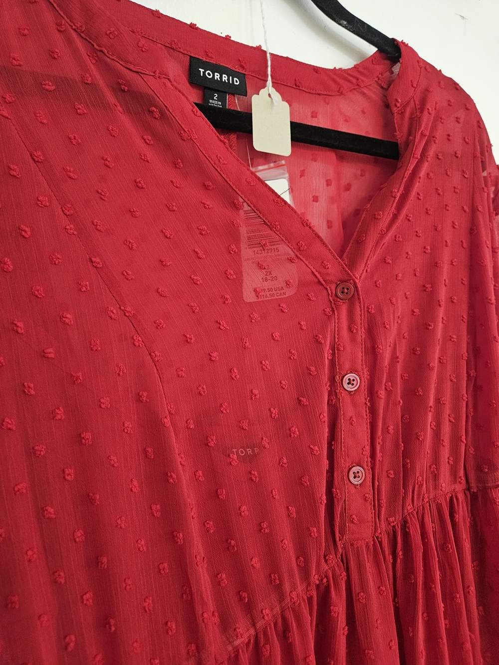 Torrid Red Textured Women's Dress - Picture 2 of 8